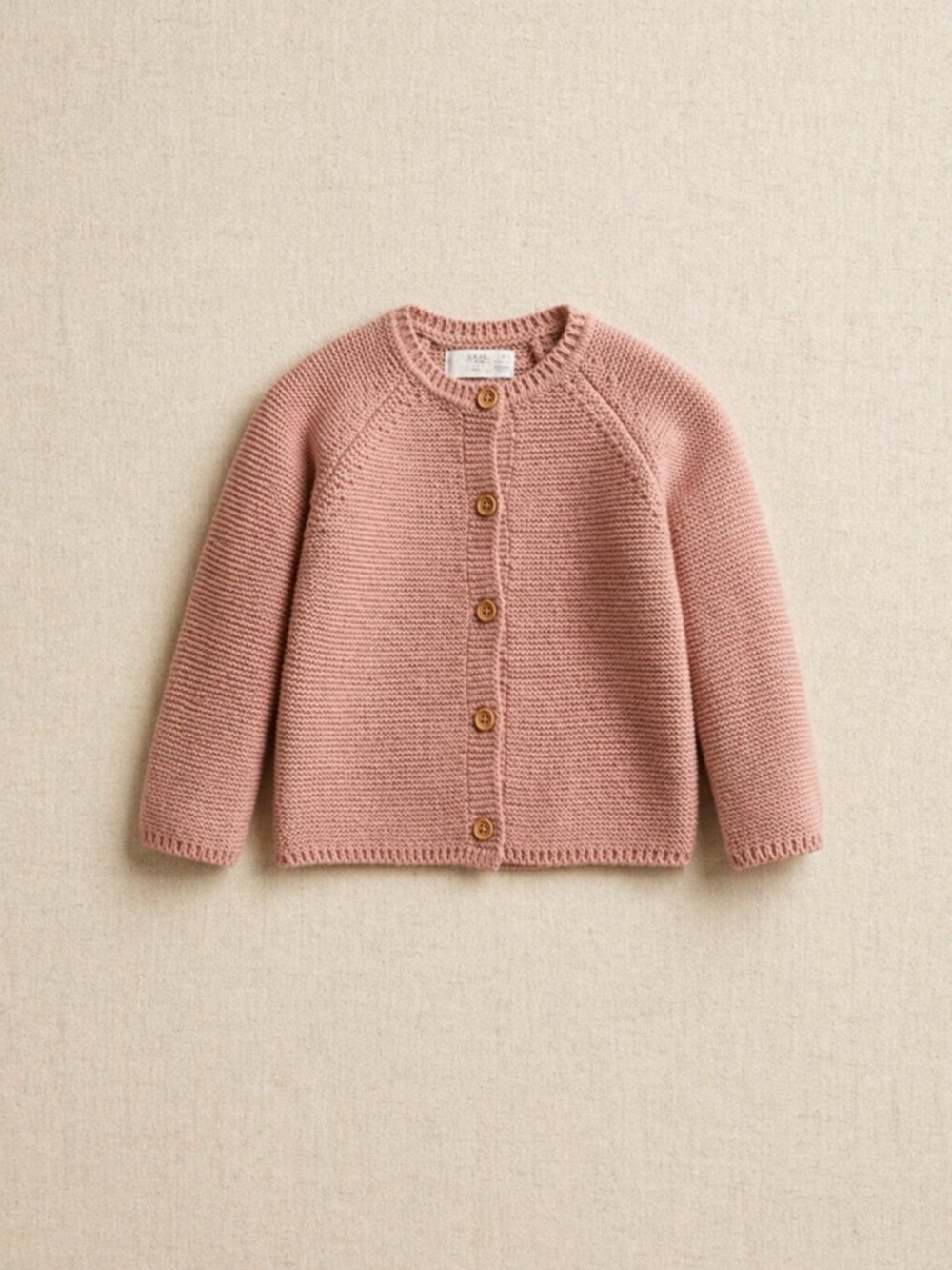 ZARA Dusty Rose Knit Button-Up Sweater Cardigan